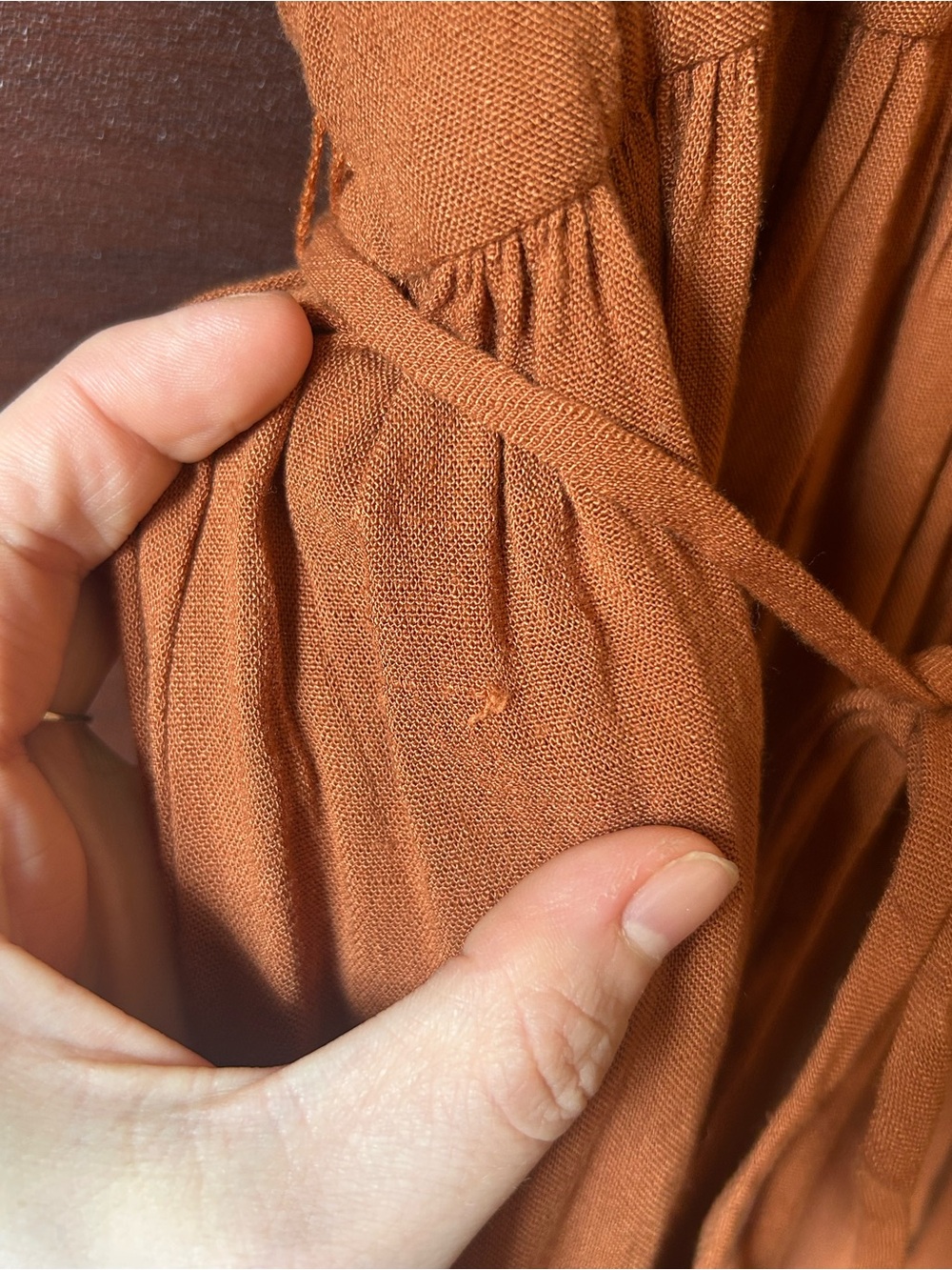 Christy Dawn Monarch Midi Dress in Rust Boho Cottagecore Flutter Sleeve Size XL - Picture 9 of 9